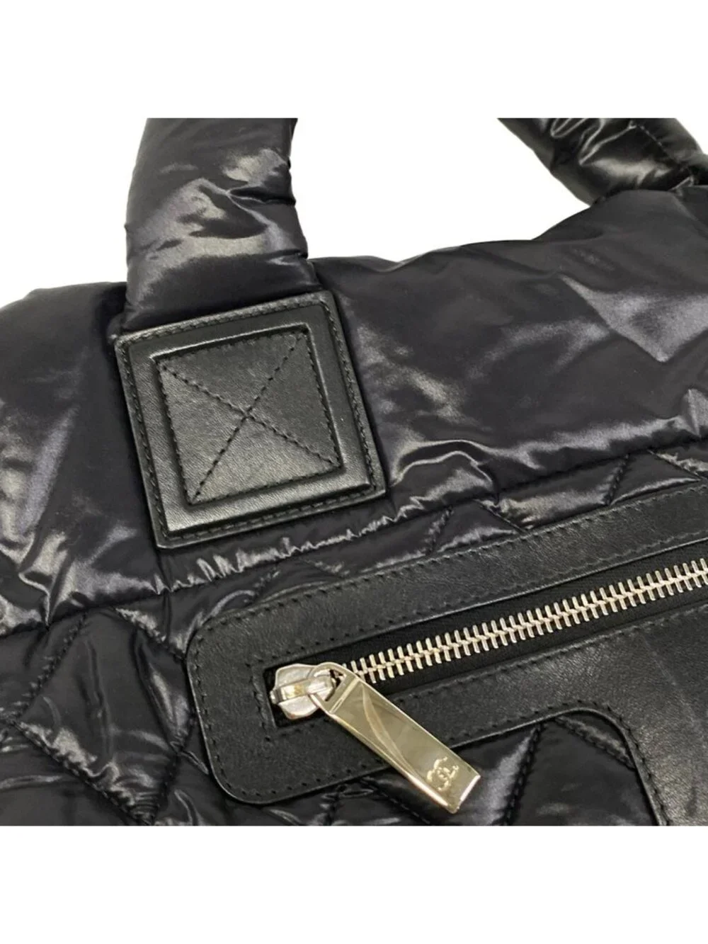 ★SOLD★ Chanel Tote Coco Cocoon PM Black Reversible Silver Leather - Picture 14 of 15